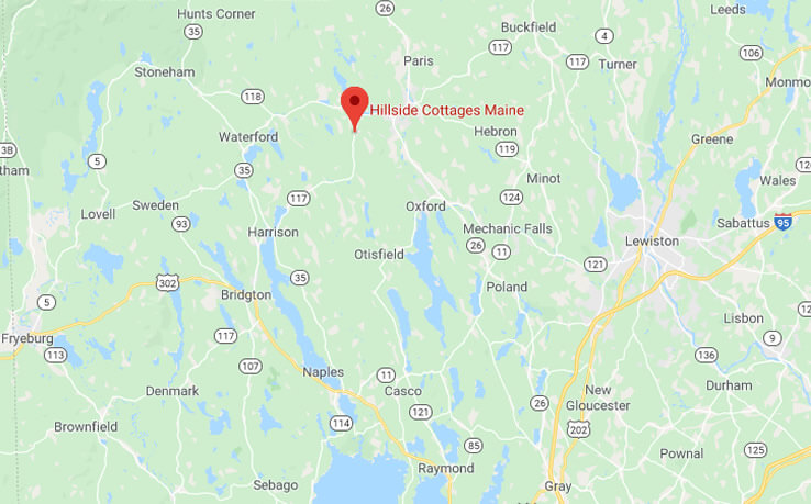 Hillside Cottages is located at 279 Harrison Road, Norway, ME 04268